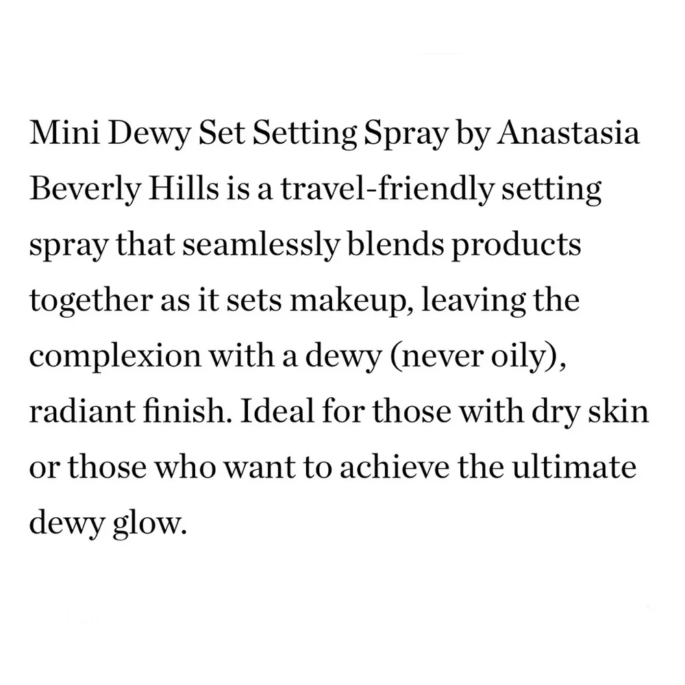 Anastasia Beverly Hills Dewy Set Hydrating Setting Spray  Mini